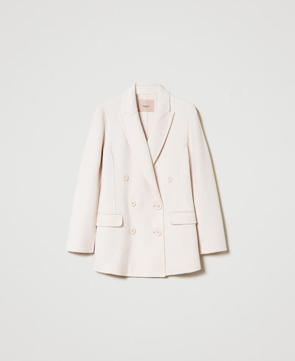 Giacca doppiopetto in panno double misto lana