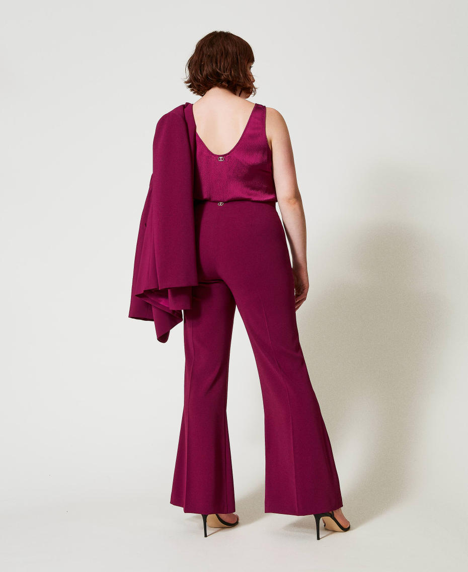 Pantalon &eacute;vas&eacute; avec cha&icirc;ne Oval T Violet &laquo;&nbsp;Prune Rouge&nbsp;&raquo; Femme 242TP2083_05245_03