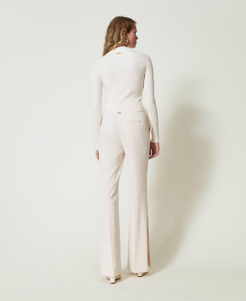 Straight leg trousers with slits
