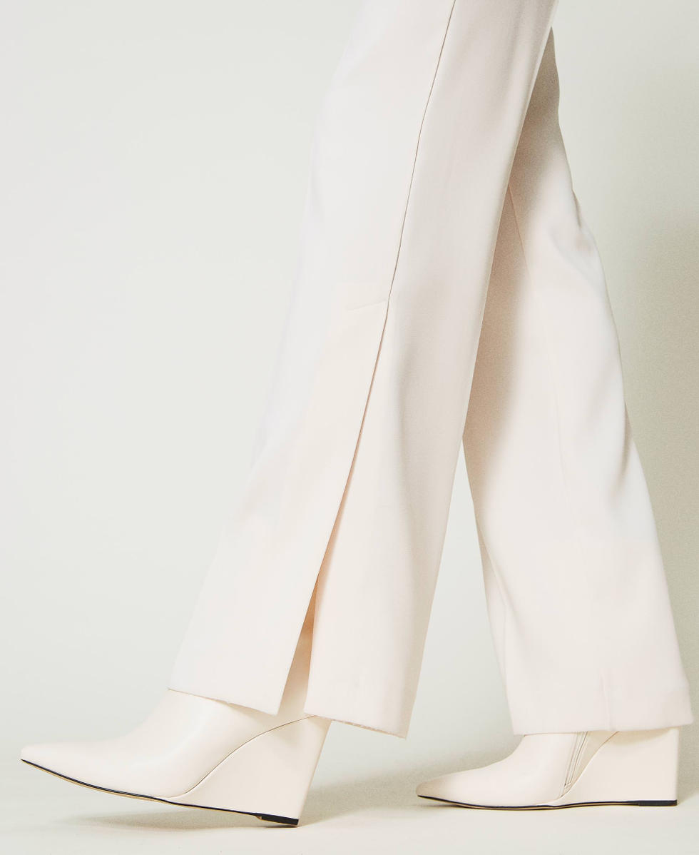 Straight leg trousers with slits