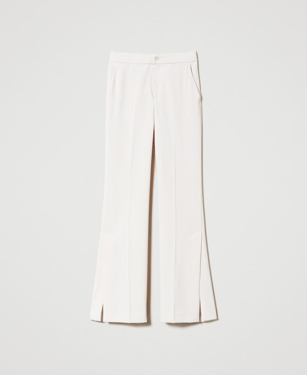 Straight leg trousers with slits