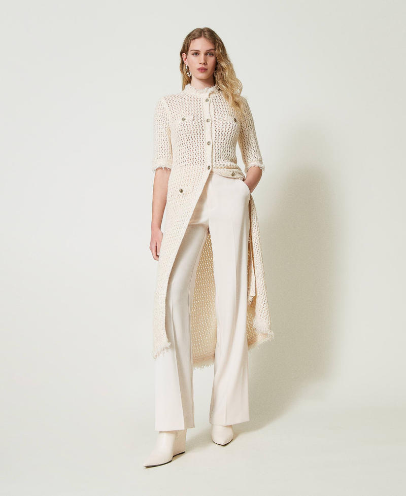 Straight leg trousers with slits Old White Woman 242TP2085_11748_0T