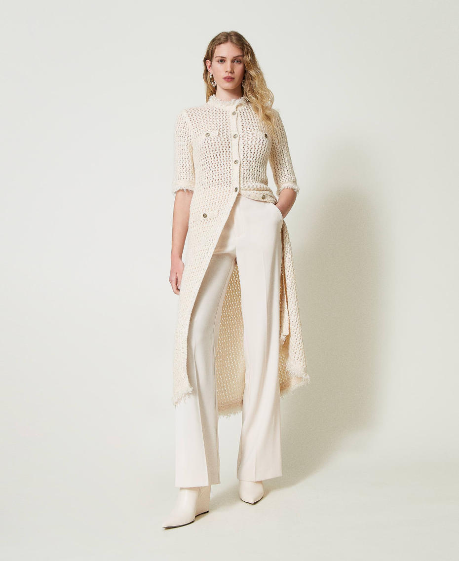 Straight leg trousers with slits Old White Woman 242TP2085_11748_0T