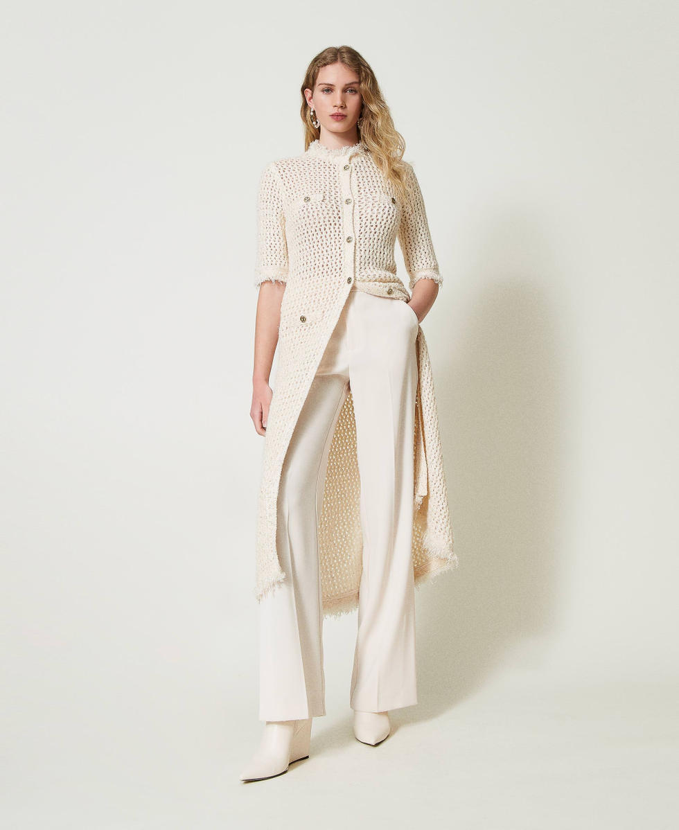 Straight leg trousers with slits