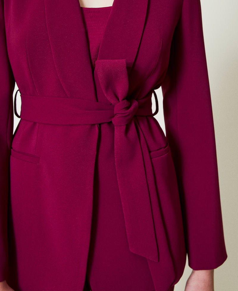 Blazer with belt and Oval T chain &ldquo;Red Plum&rdquo; Purple Woman 242TP2086_05245_04