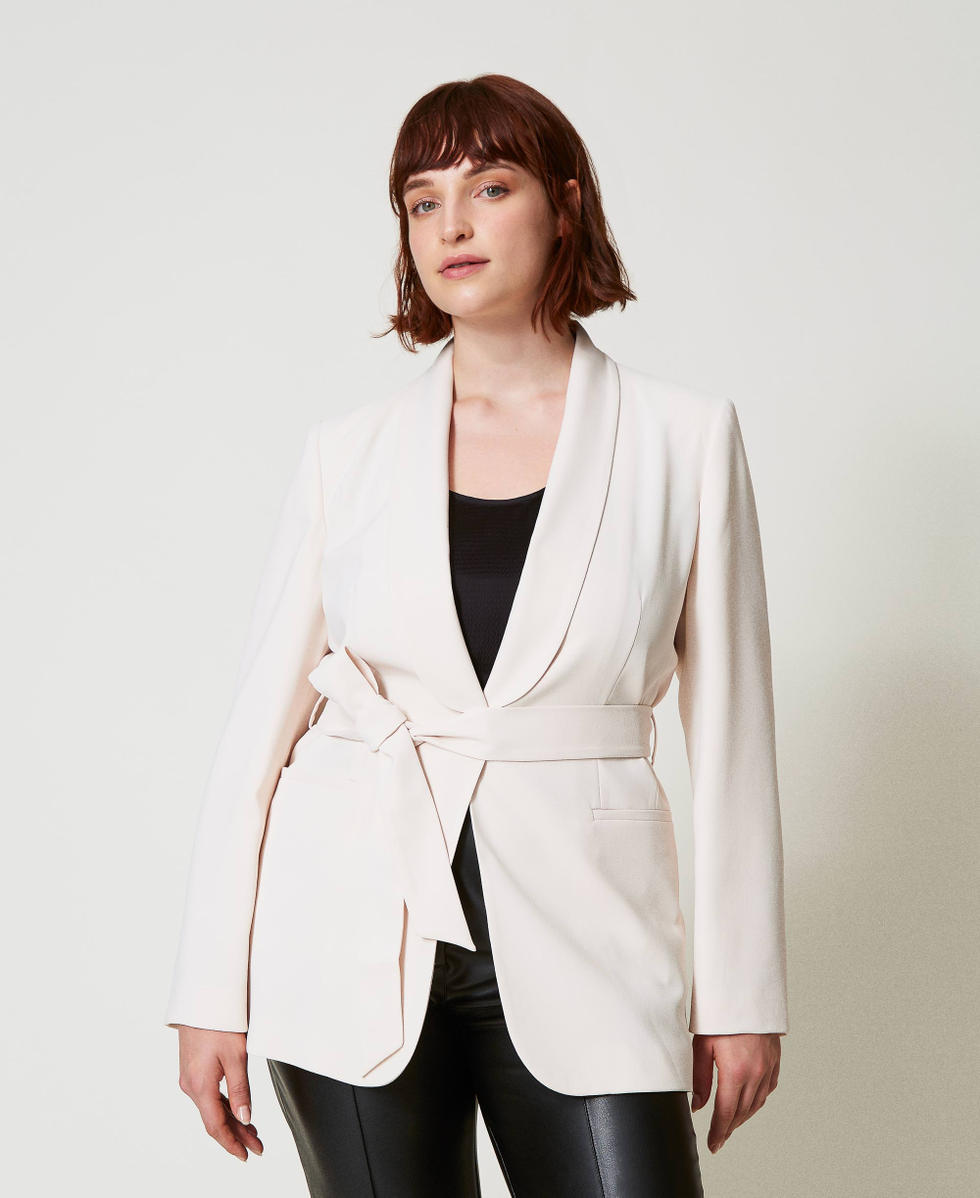 Blazer with belt and Oval T chain Old White Woman 242TP2086_11748_01