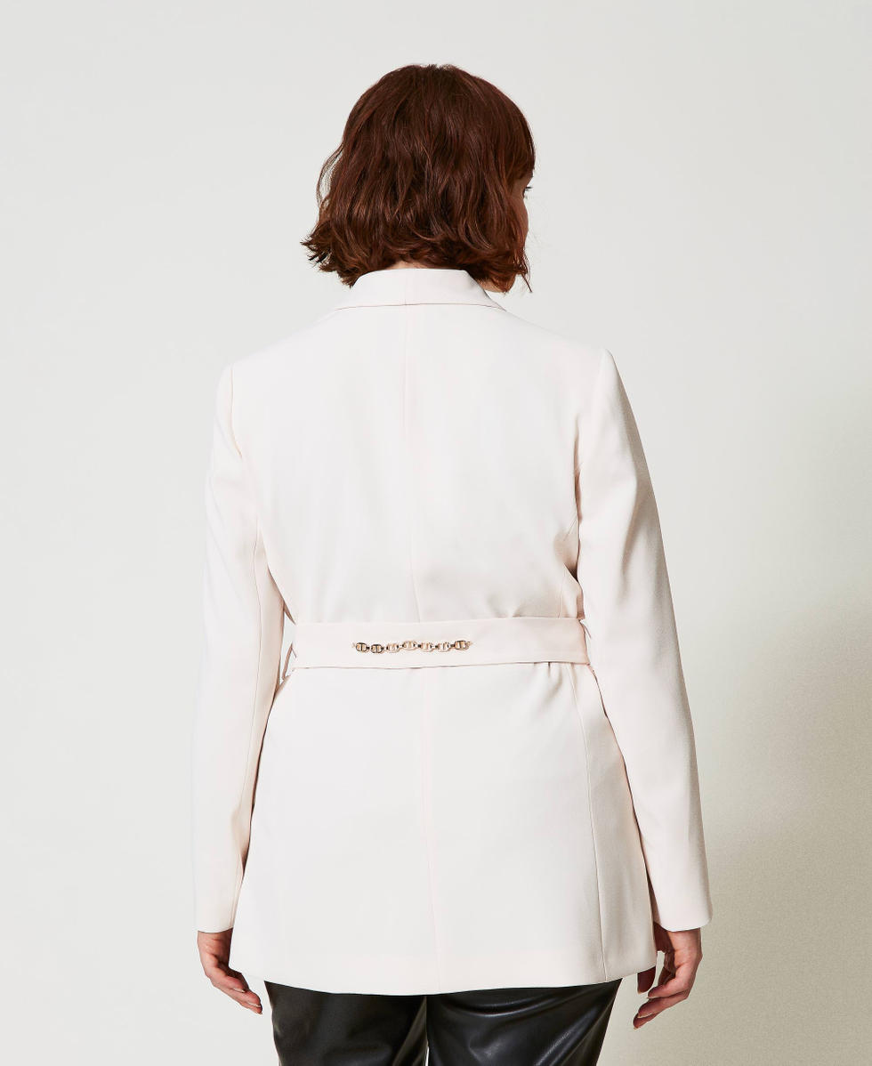 White blazer with belt top
