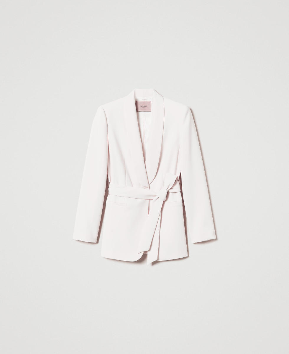 Blazer with belt and Oval T chain Old White Woman 242TP2086_11748_S0
