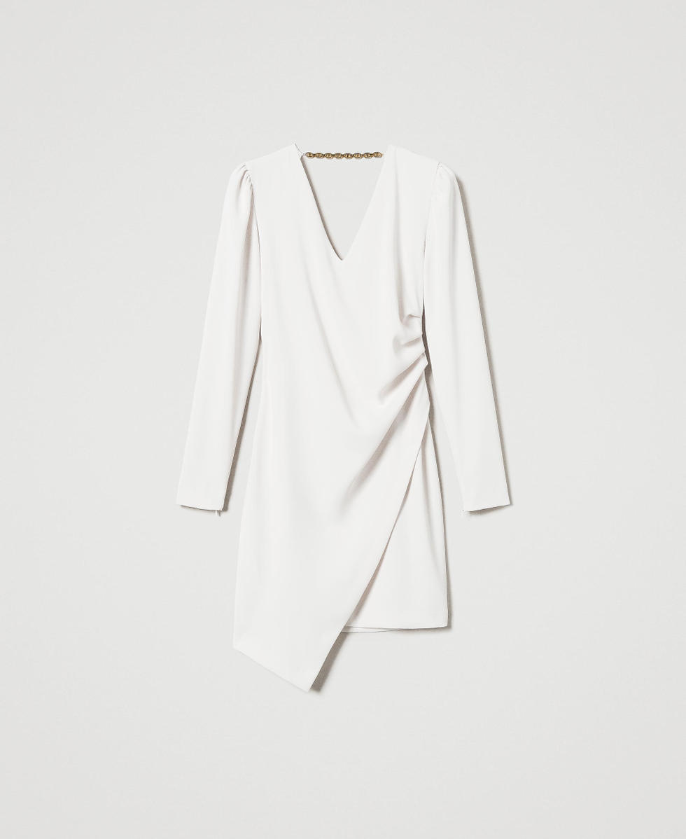 Robe courte avec cha&icirc;ne Oval T Blanc &laquo;&nbsp;Old White&nbsp;&raquo; Femme 242TP2088_11748_S0