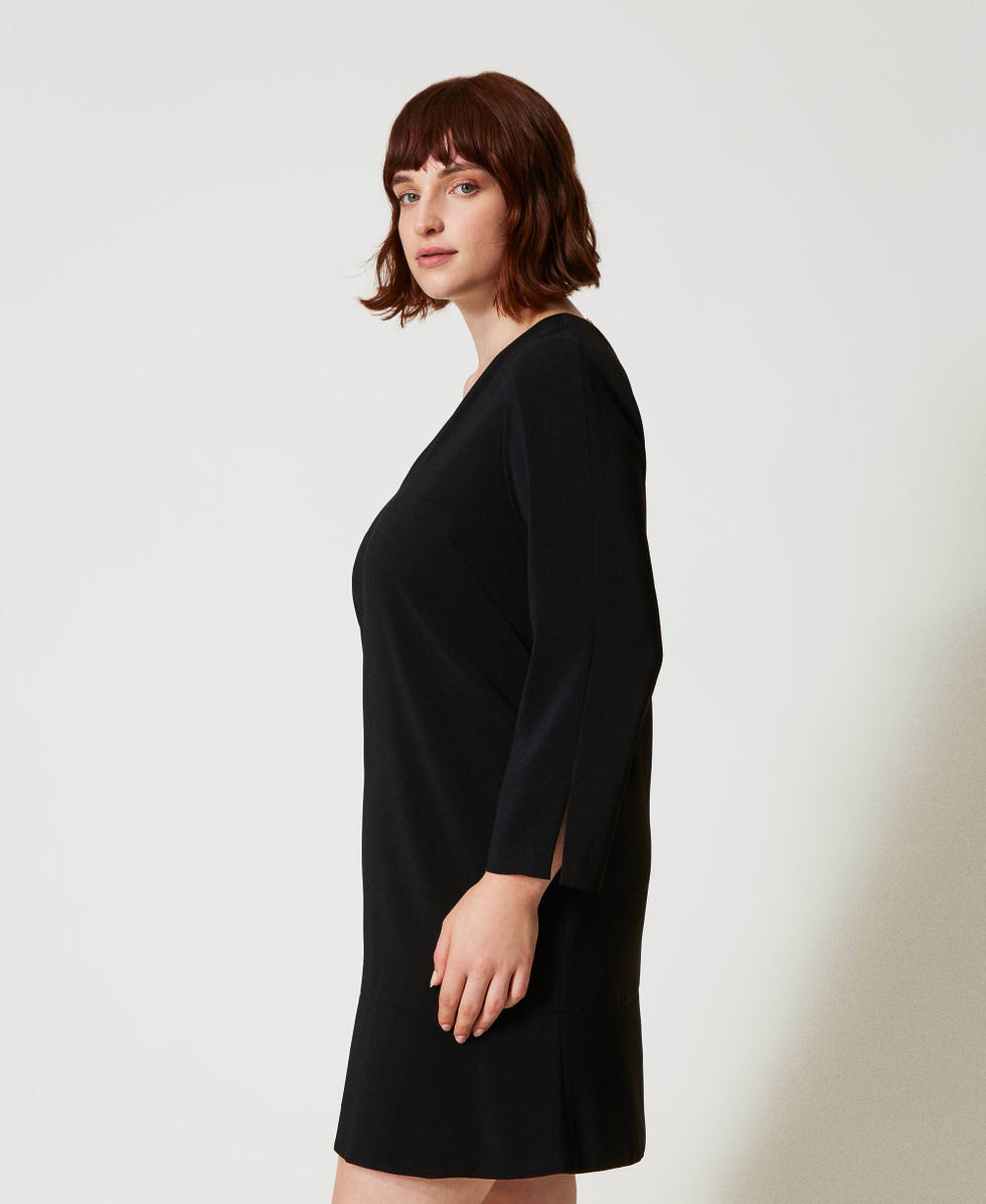 Mini Robe Fourreau Noir Eliza J - Volants, Crêpe Stretch, Taille 6 - Parfaite Pour Soirée/cocktail