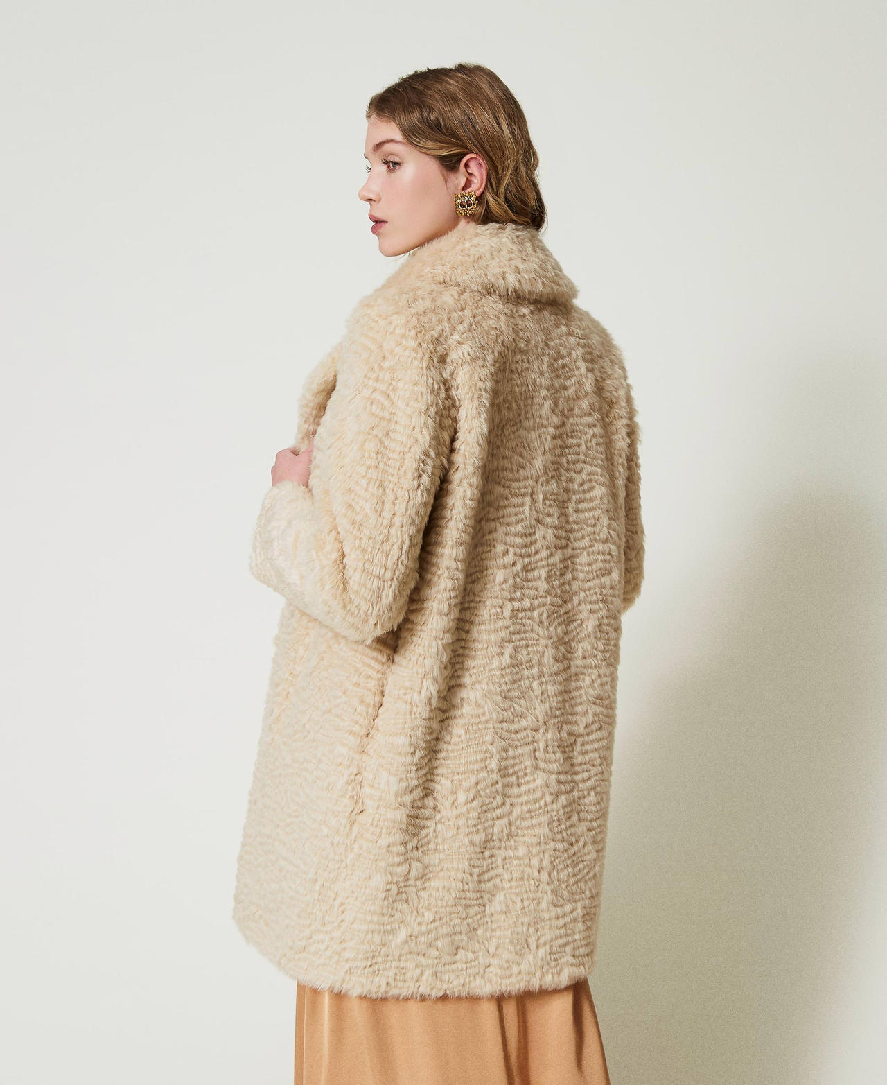 Midi faux fur coat