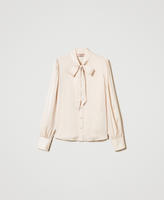 Mango - Camicia In Denim Blu Con Fiocco - Foto 3