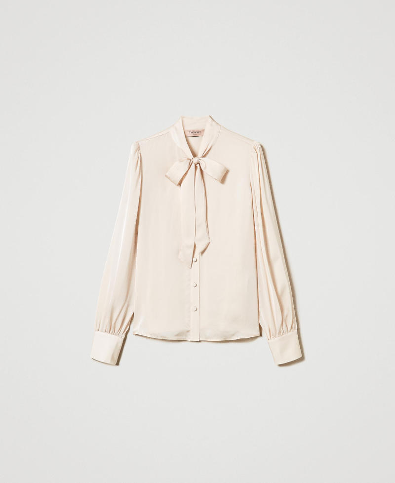 Camicia in raso con fiocco