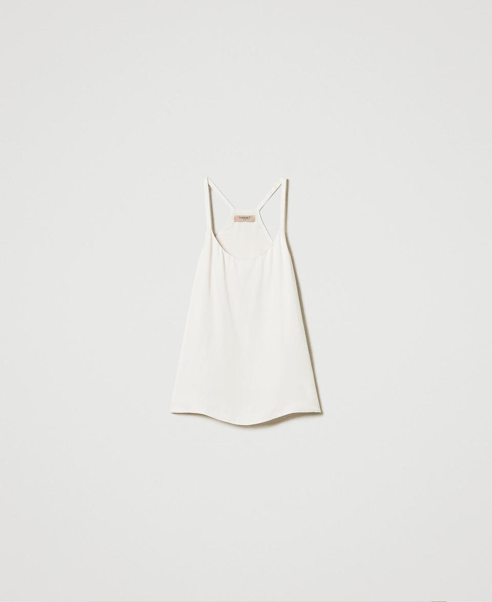 Satin top with thin shoulder straps Old White Woman 242TP2135_11748_S0