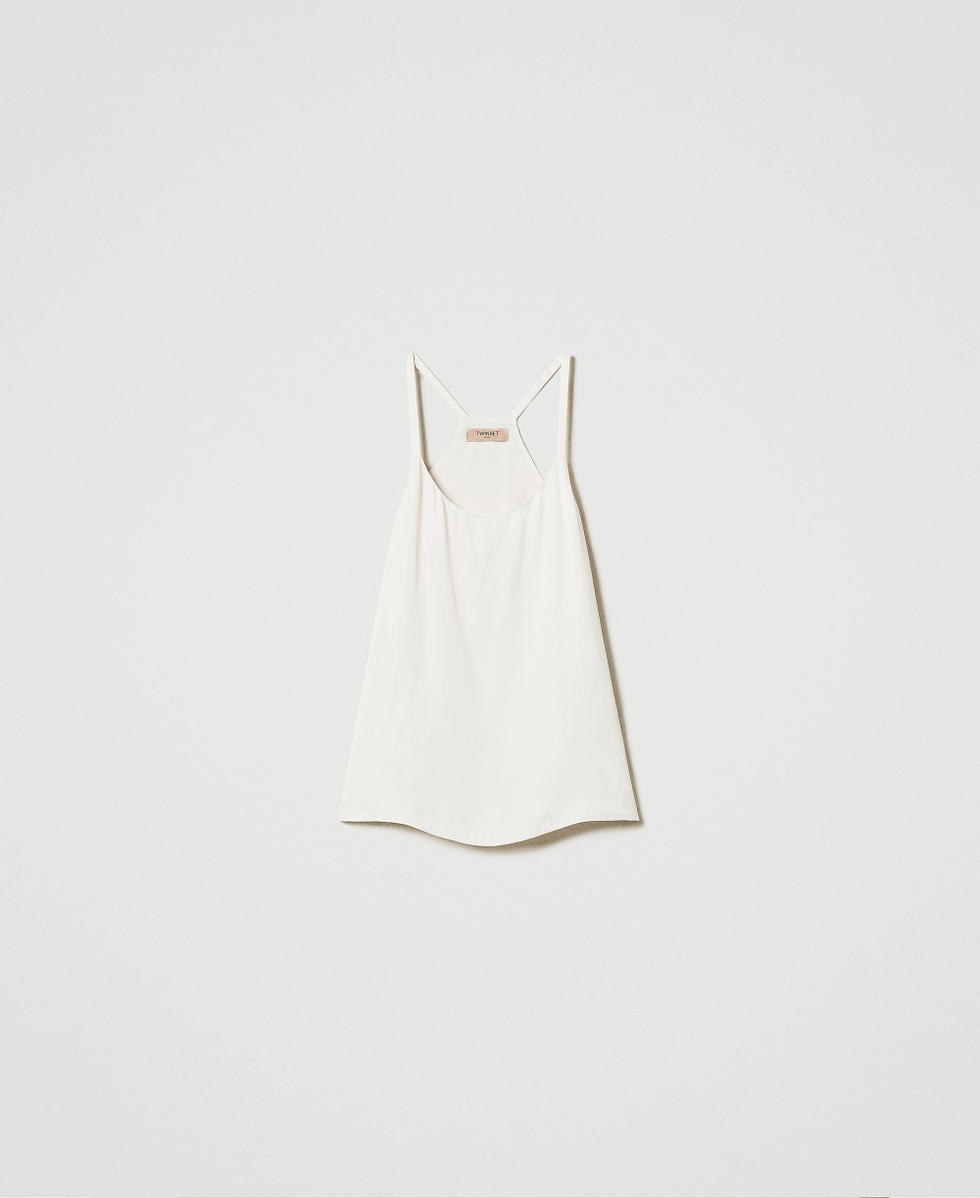 Satin top with thin shoulder straps Old White Woman 242TP2135_11748_S0