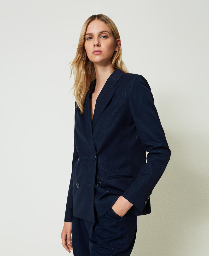 Blazer rayé avec lurex