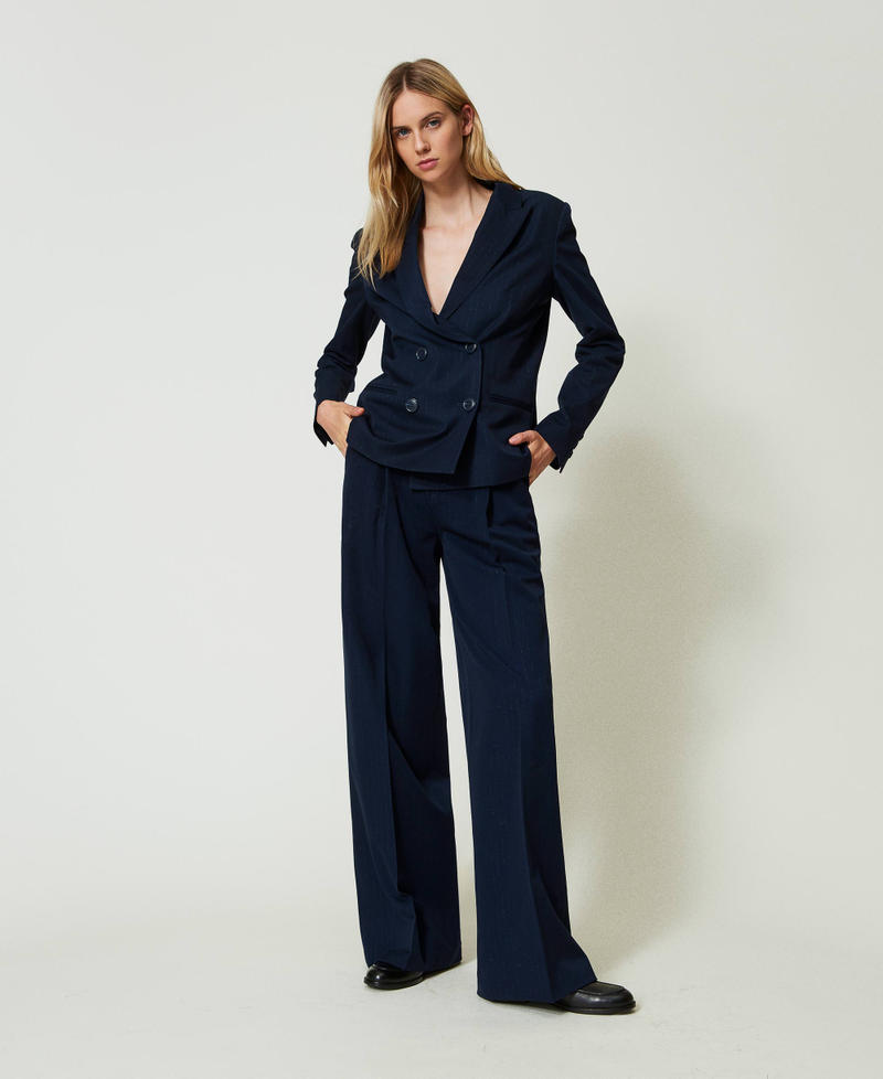 Blazer rayé avec lurex