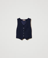 Gilet ajusté rayé avec lurex Indigo Rayure Lurex Femme 242TP2158_11763_S0
