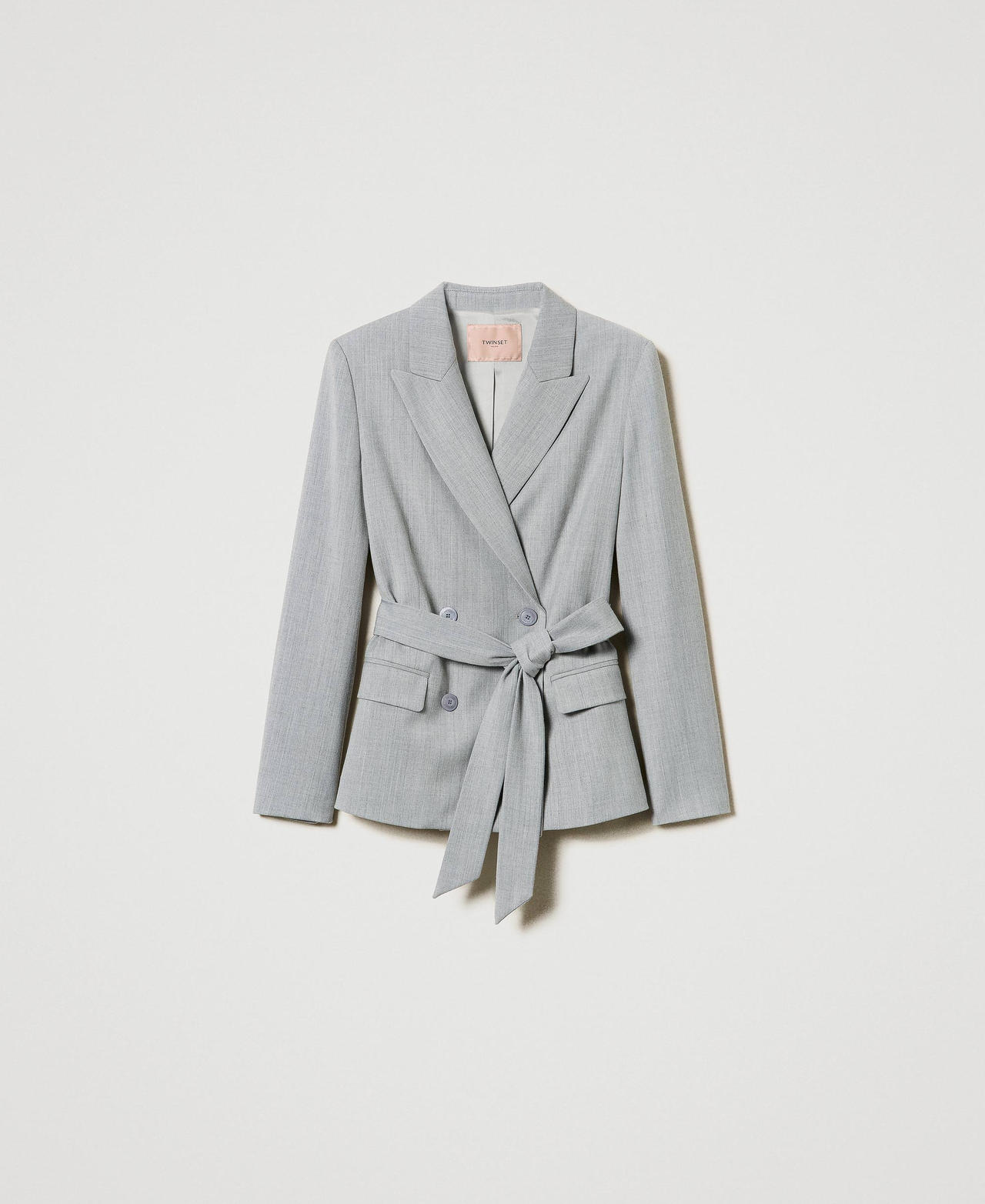 Scee by twin set Giacca blazer in misto lana con cintura