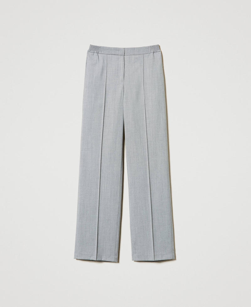 Wool blend trousers with permanent crease Medium Gray Mélange Woman 242TP2161_0082M_S0