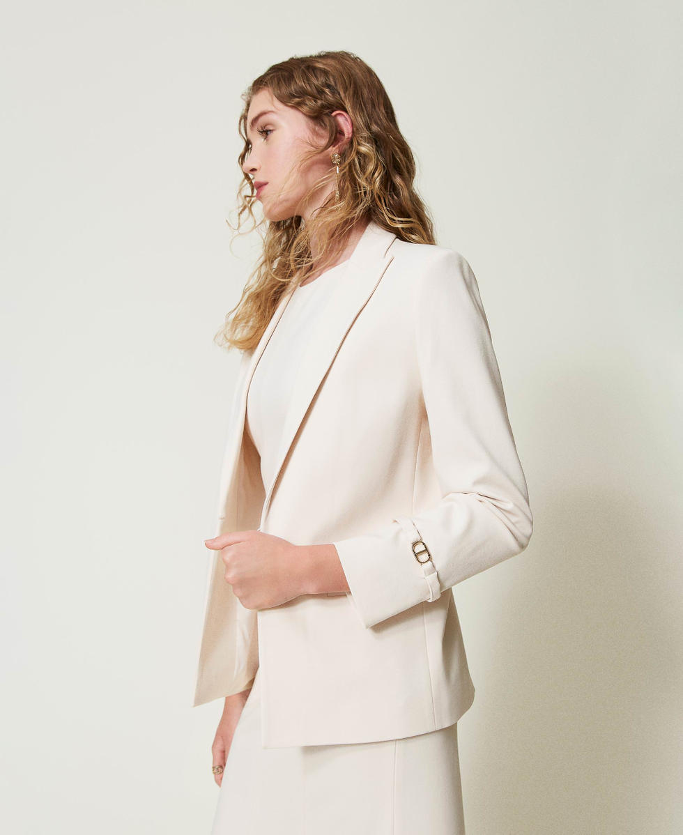 Blazer mit Oval T Riegeln Frau WeiB TWINSET Milano
