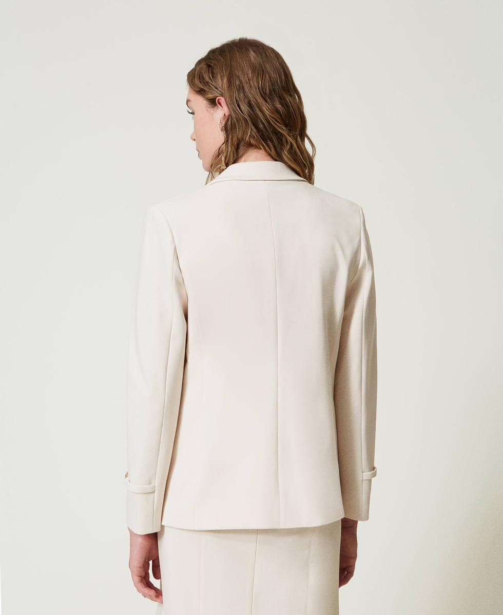 Giacca blazer con cinturino Oval T Bianco "Old White" Donna 242TP2245_11748_03