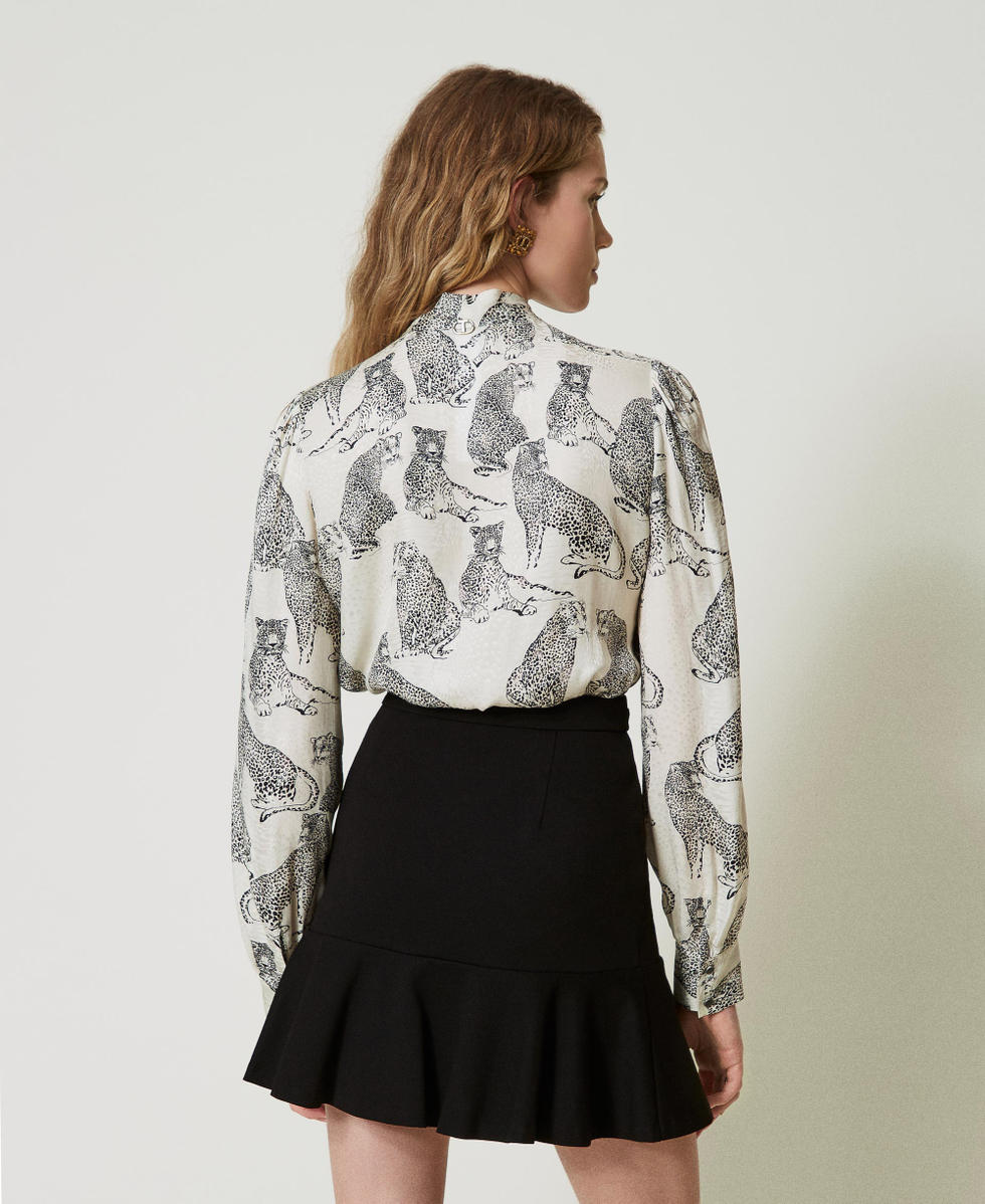 Mini-jupe avec bride Oval T Noir Femme 242TP224C_00006_03