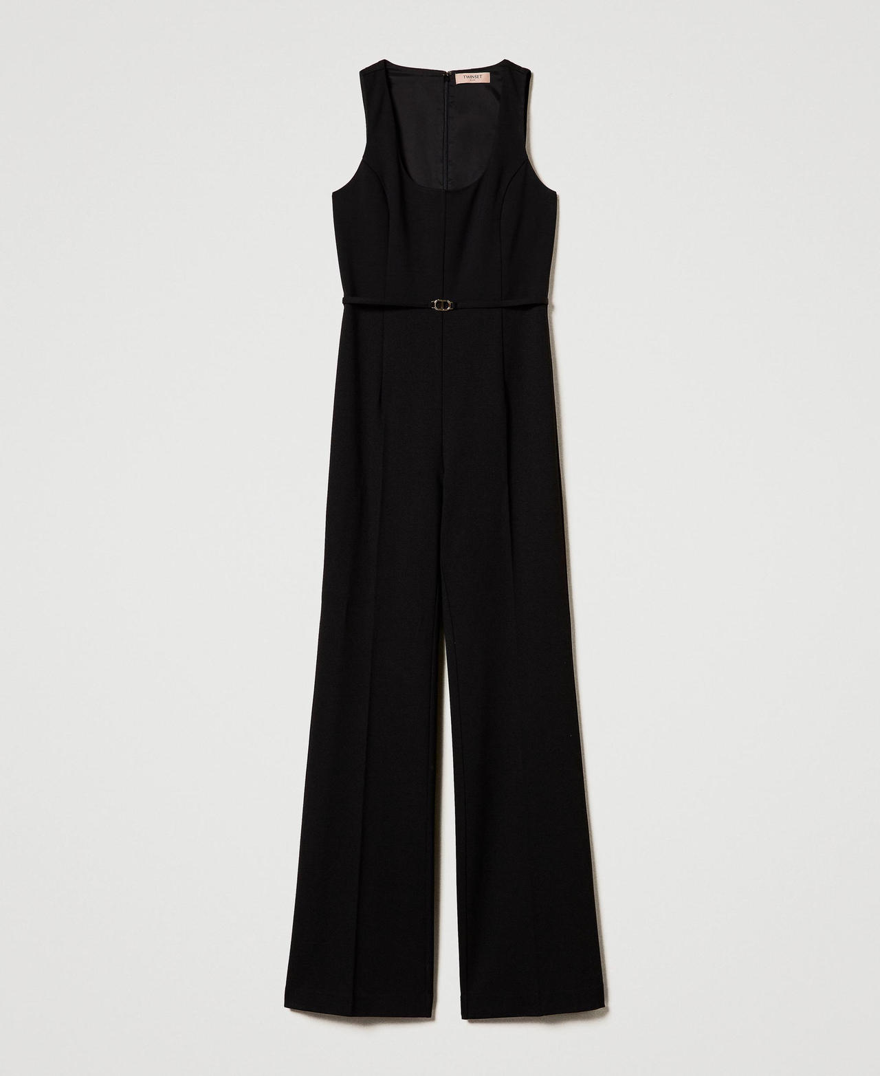 Scee by twin set Tuta flare con cinturino Oval T
