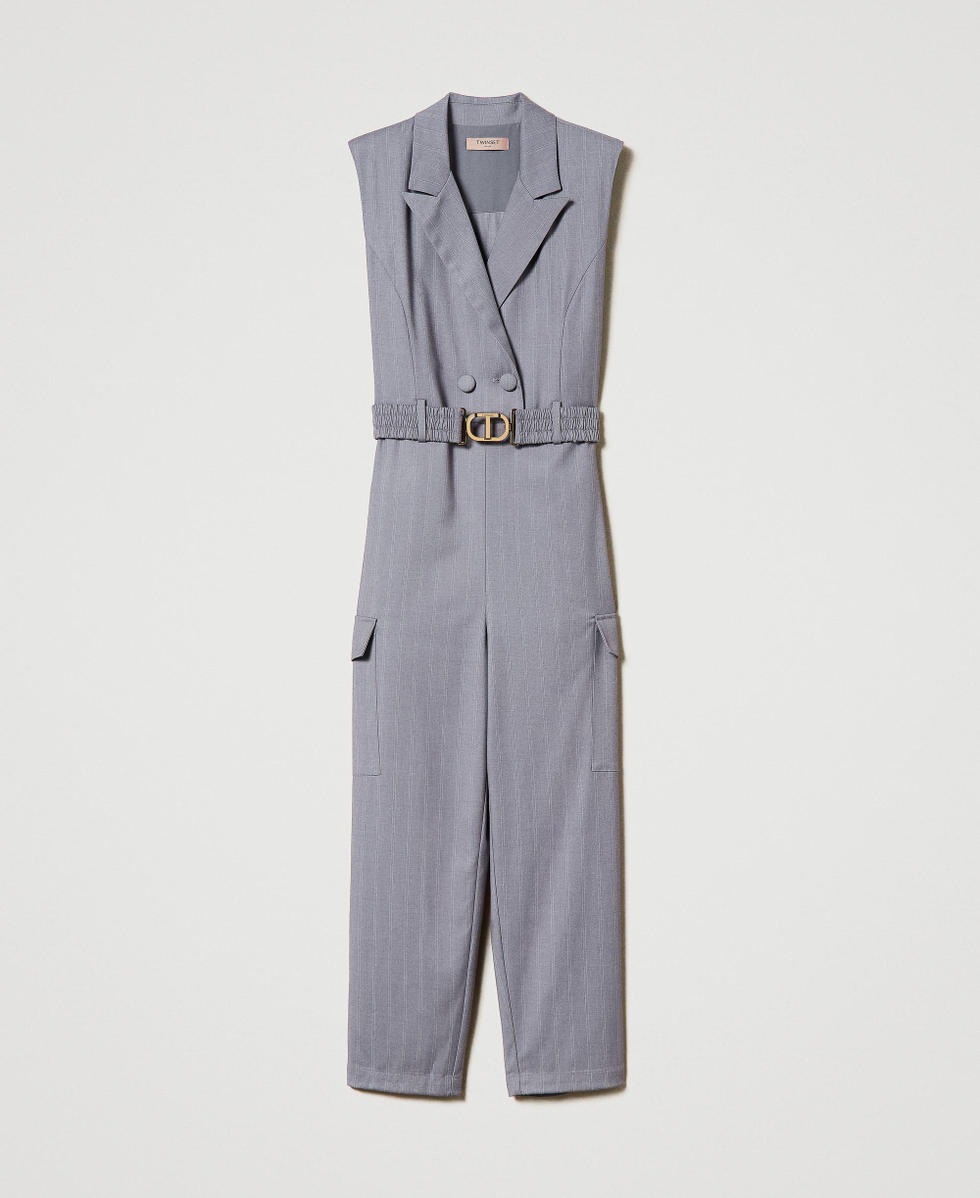 Combinaison ray&eacute;e avec ceinture