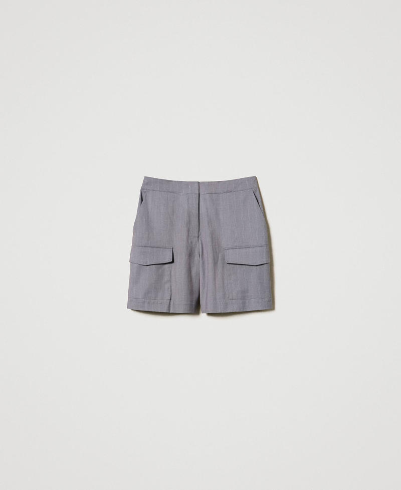Pinstripe Bermuda shorts with pockets