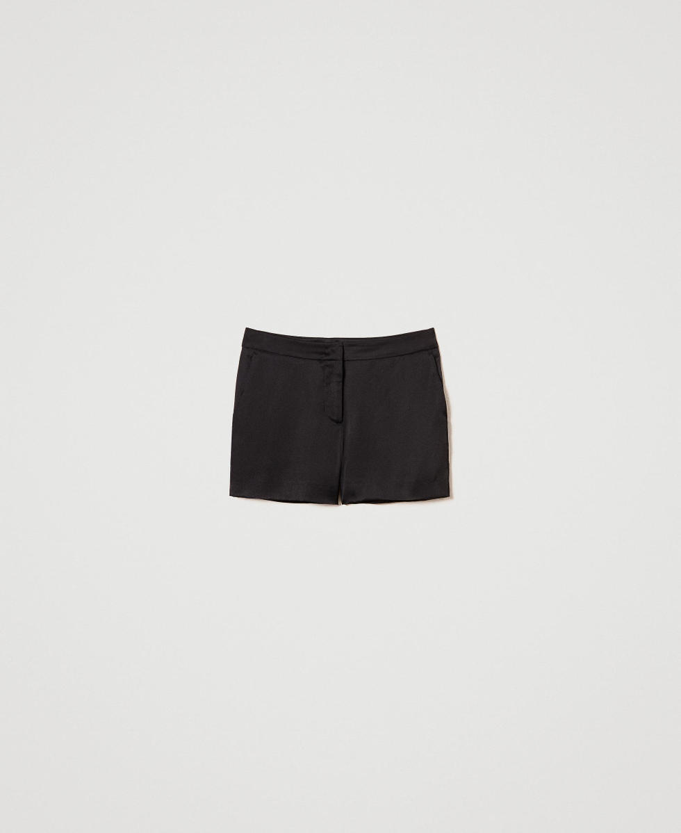 Short en satin  Noir Femme 242TP2347_00006_S0