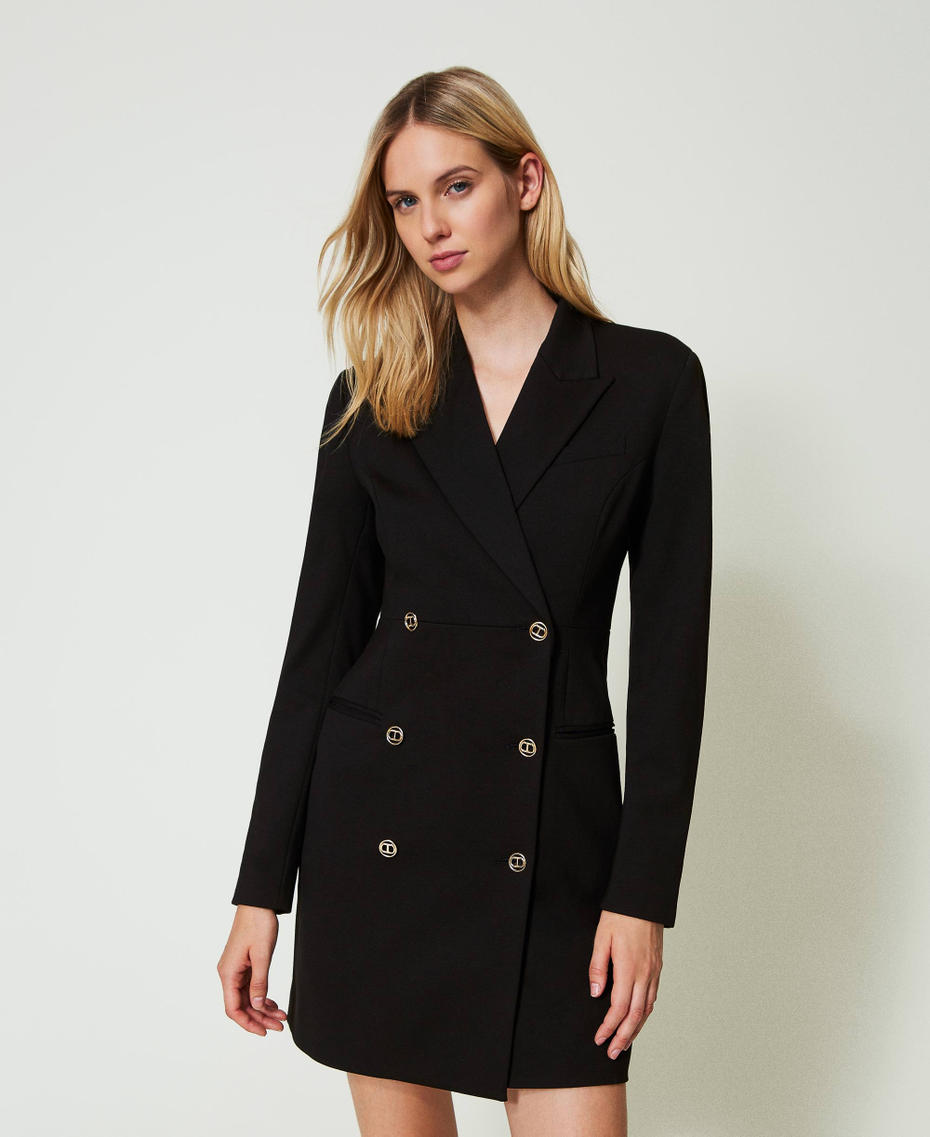 Double-breasted robe manteau short dress Black Woman 242TP2400_00006_01