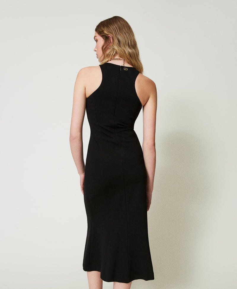 Midi dress with halter neck Black Woman 242TP2403_00006_03