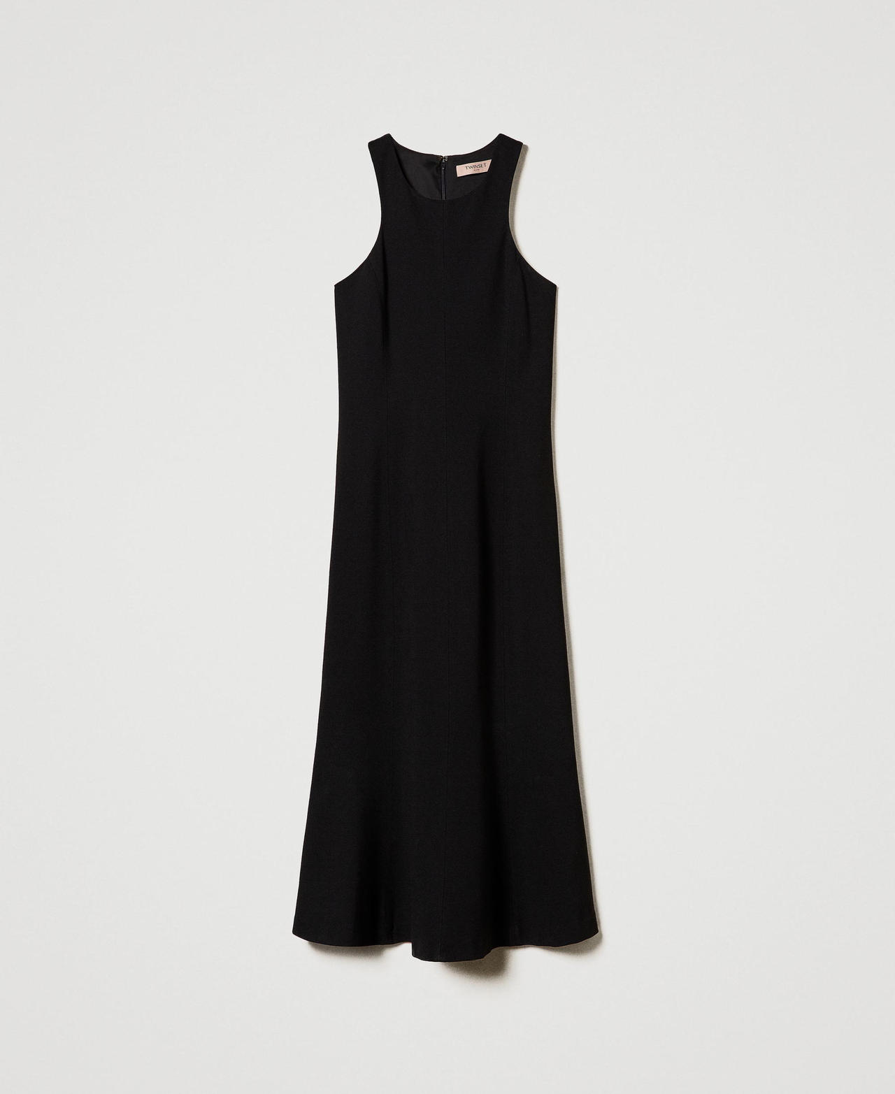 Midi dress with halter neck Black Woman 242TP2403_00006_0S