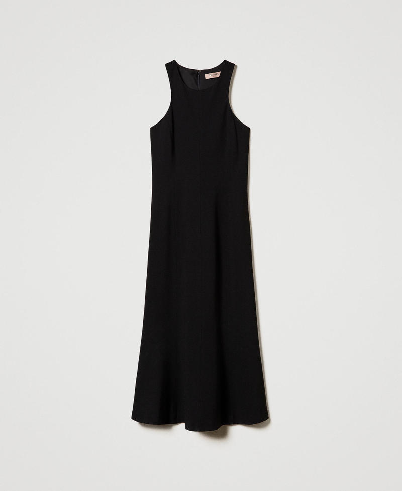 Midi dress with halter neck Black Woman 242TP2403_00006_S0