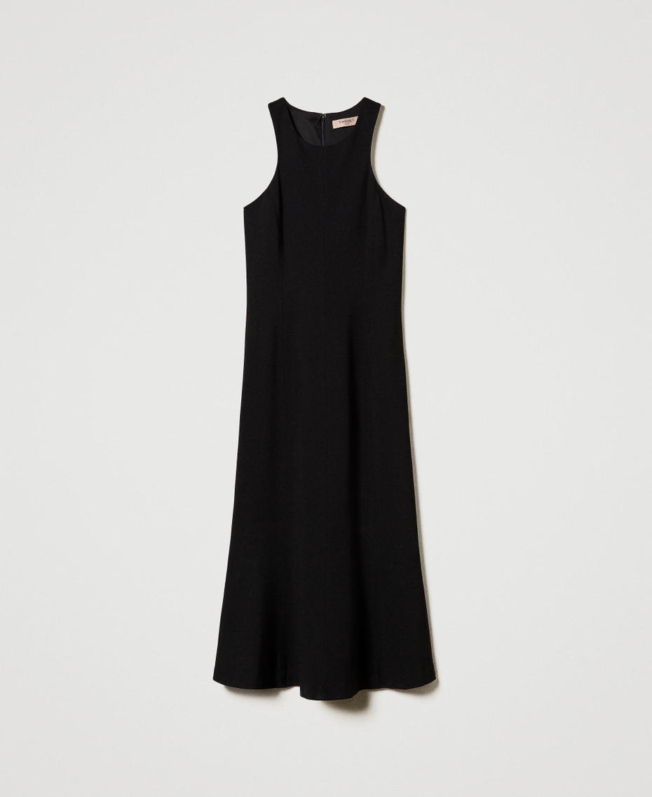 Midi dress with halter neck Black Woman 242TP2403_00006_S0