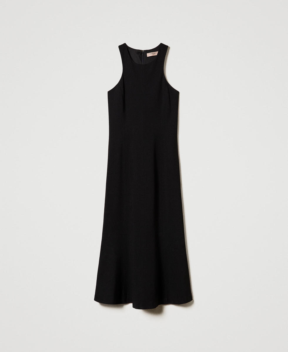 Abito longuette con scollatura all'americana Nero Donna 242TP2403_00006_S0