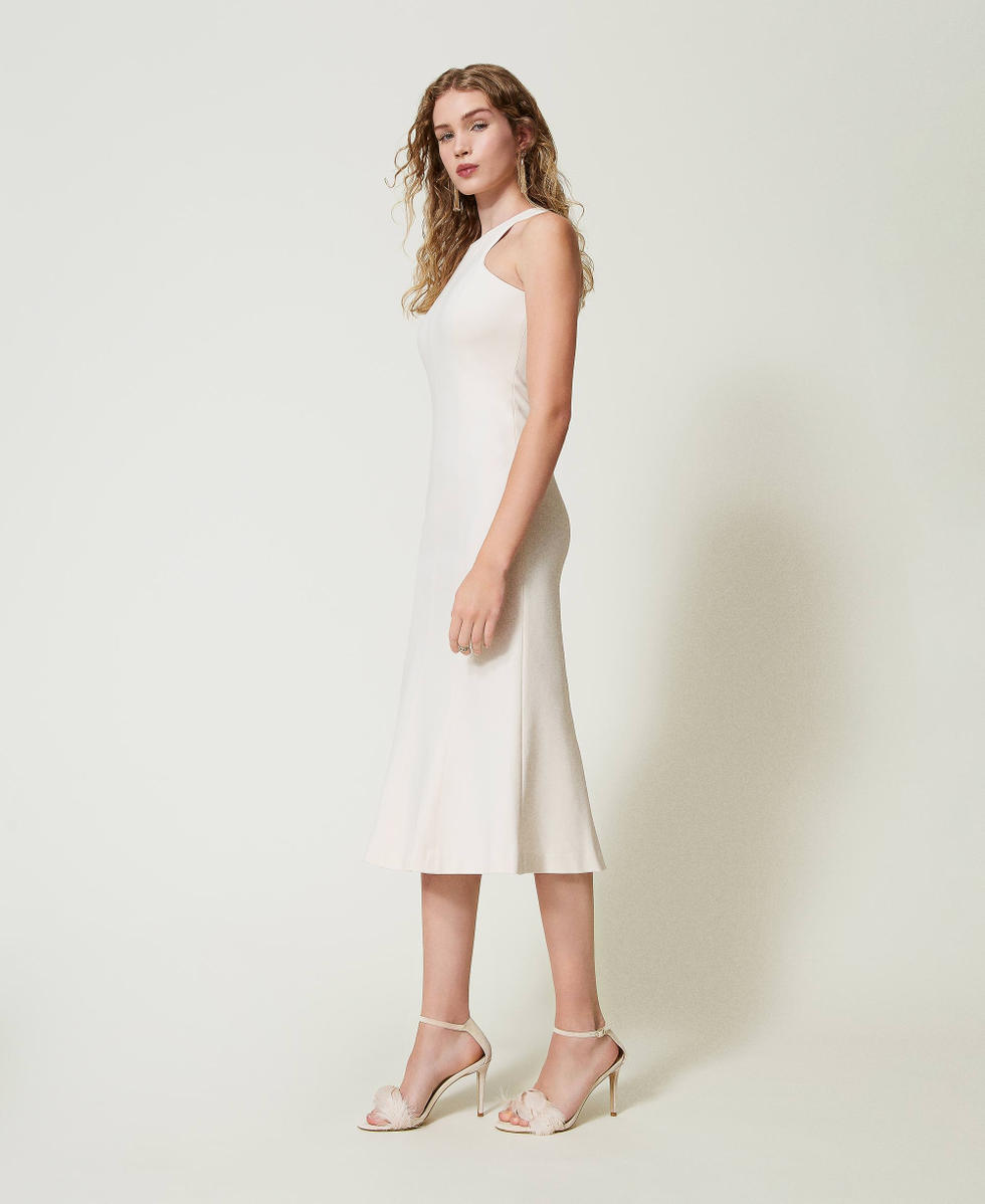 Abito longuette con scollatura all americana Donna Bianco TWINSET Milano