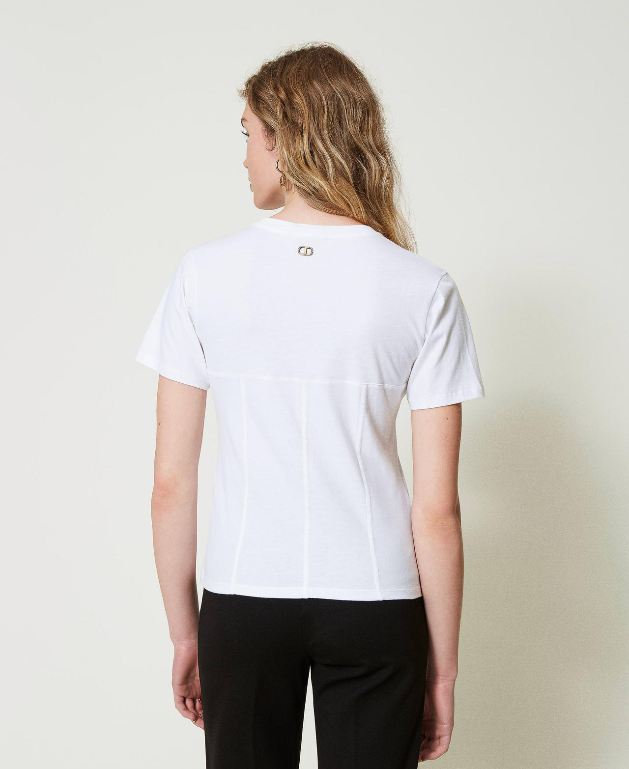 T-shirt avec construction bustier Blanc Femme 242TP2440_00001_03