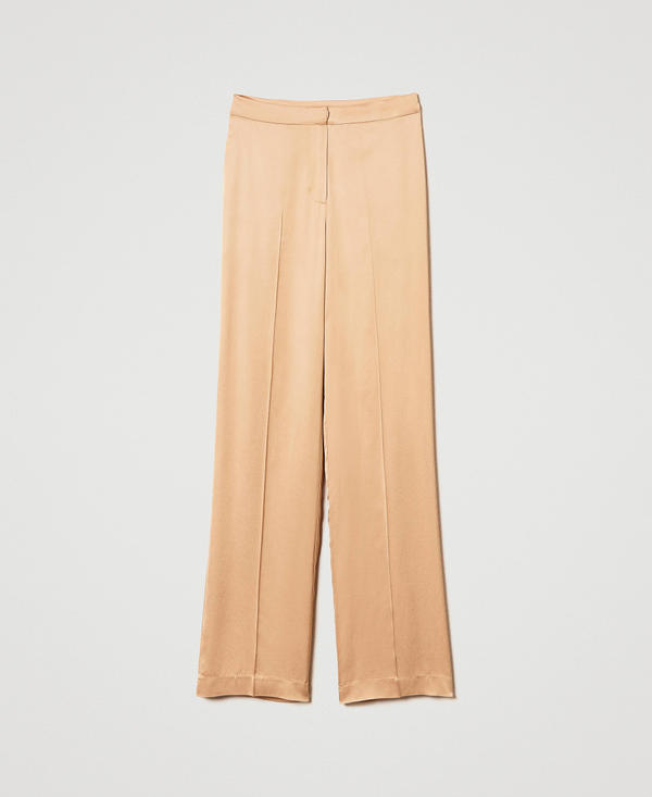 Satin straight leg trousers