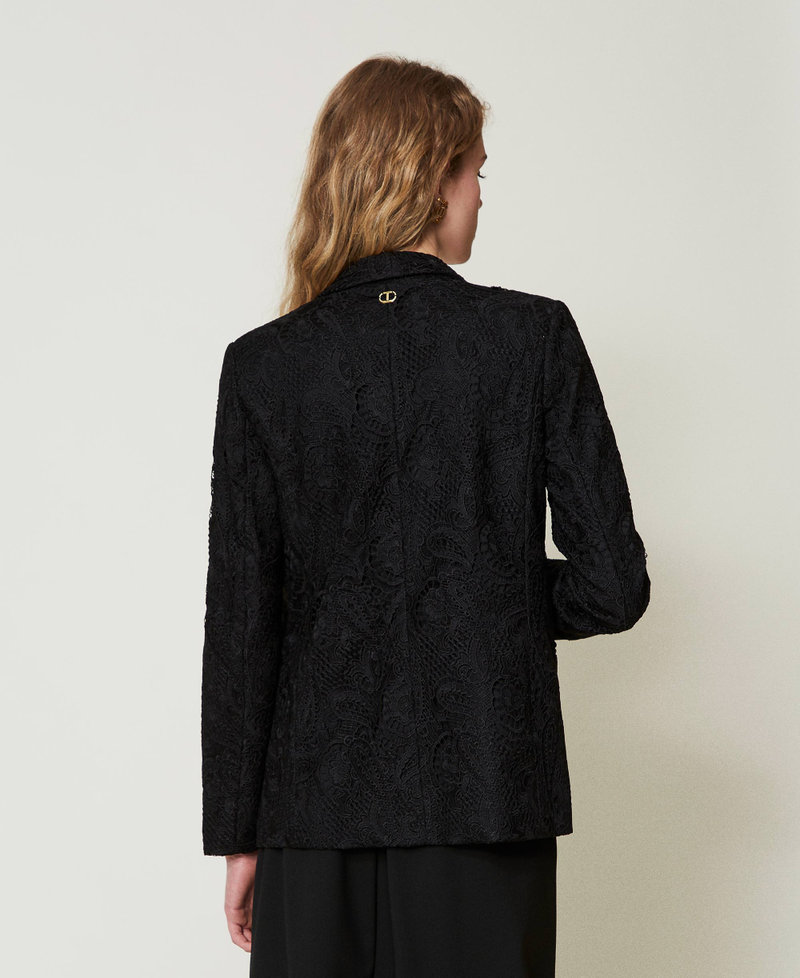 Macramé lace blazer Black Woman 242TP2460_00006_03