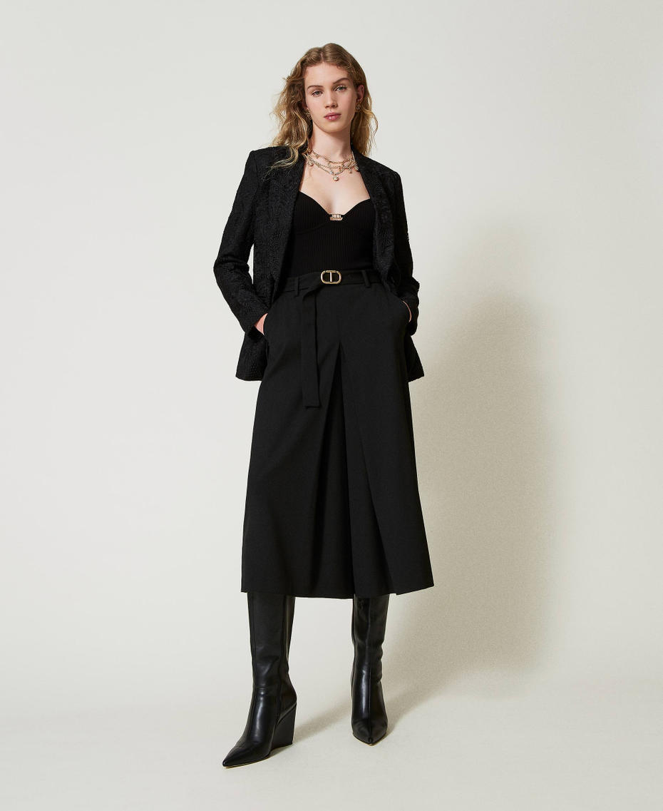 Macramé lace blazer Black Woman 242TP2460_00006_T0