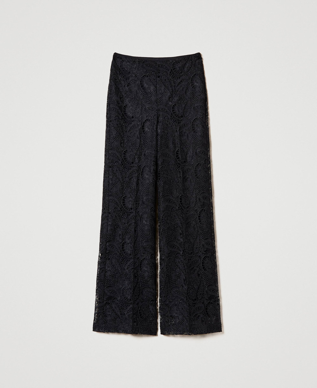 Scee by twin set Pantaloni wide leg in pizzo macramè