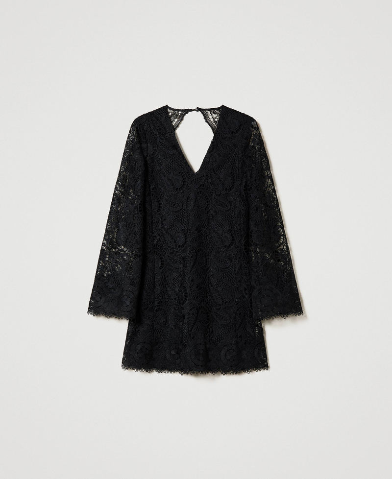 Abito corto in pizzo macramè