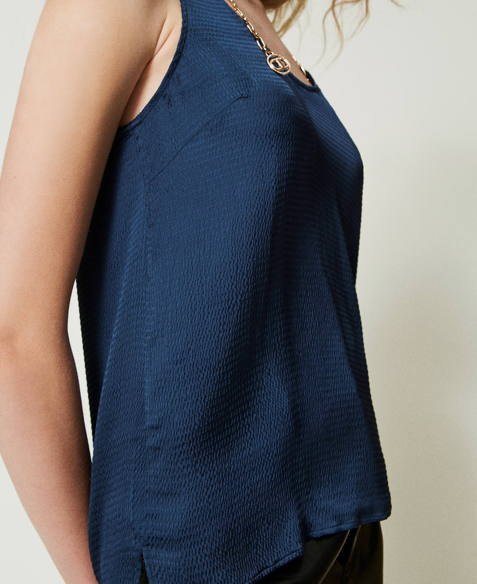 Hammered satin top Indigo Woman 242TP2478_00384_04