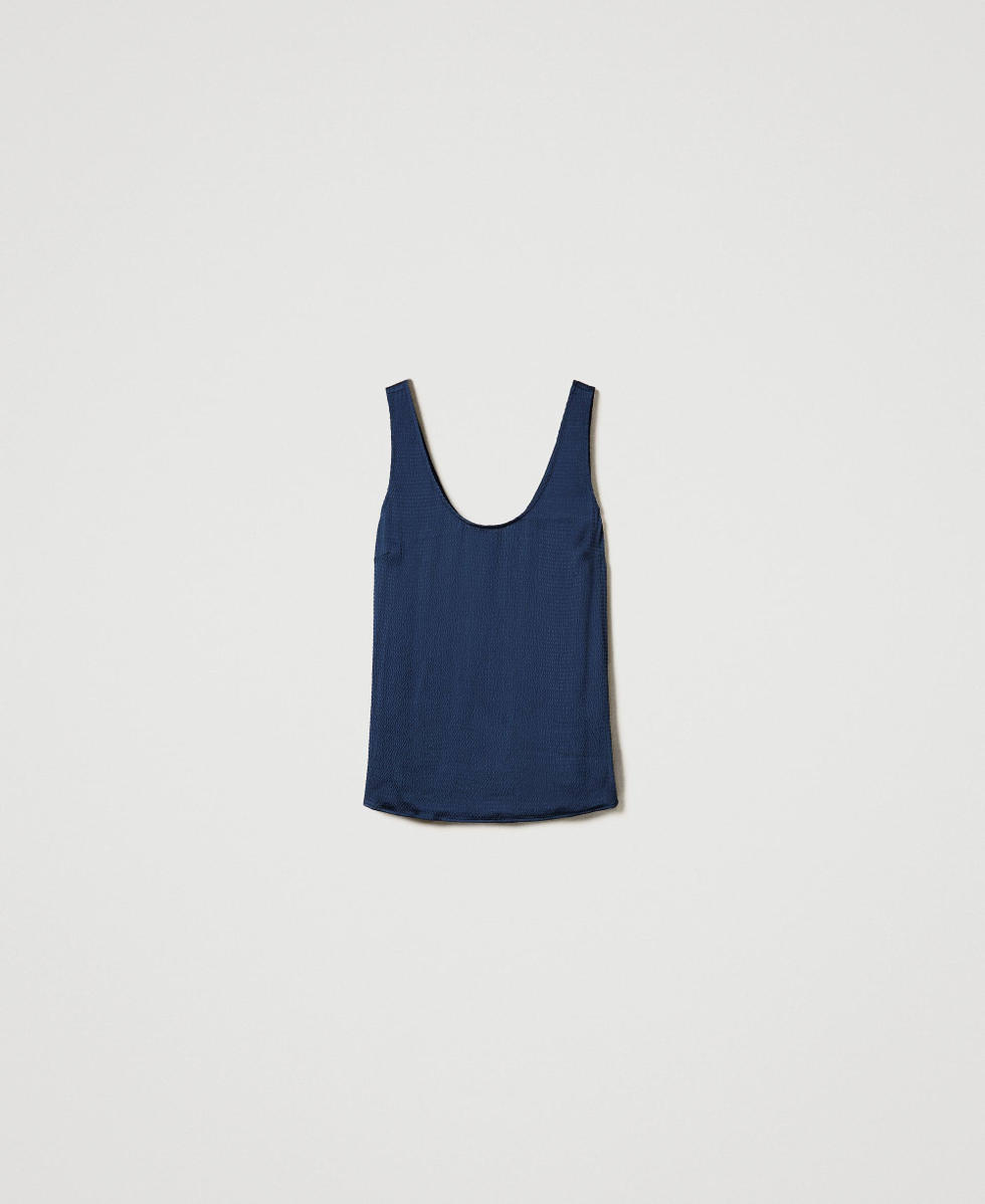Hammered satin top Indigo Woman 242TP2478_00384_S0