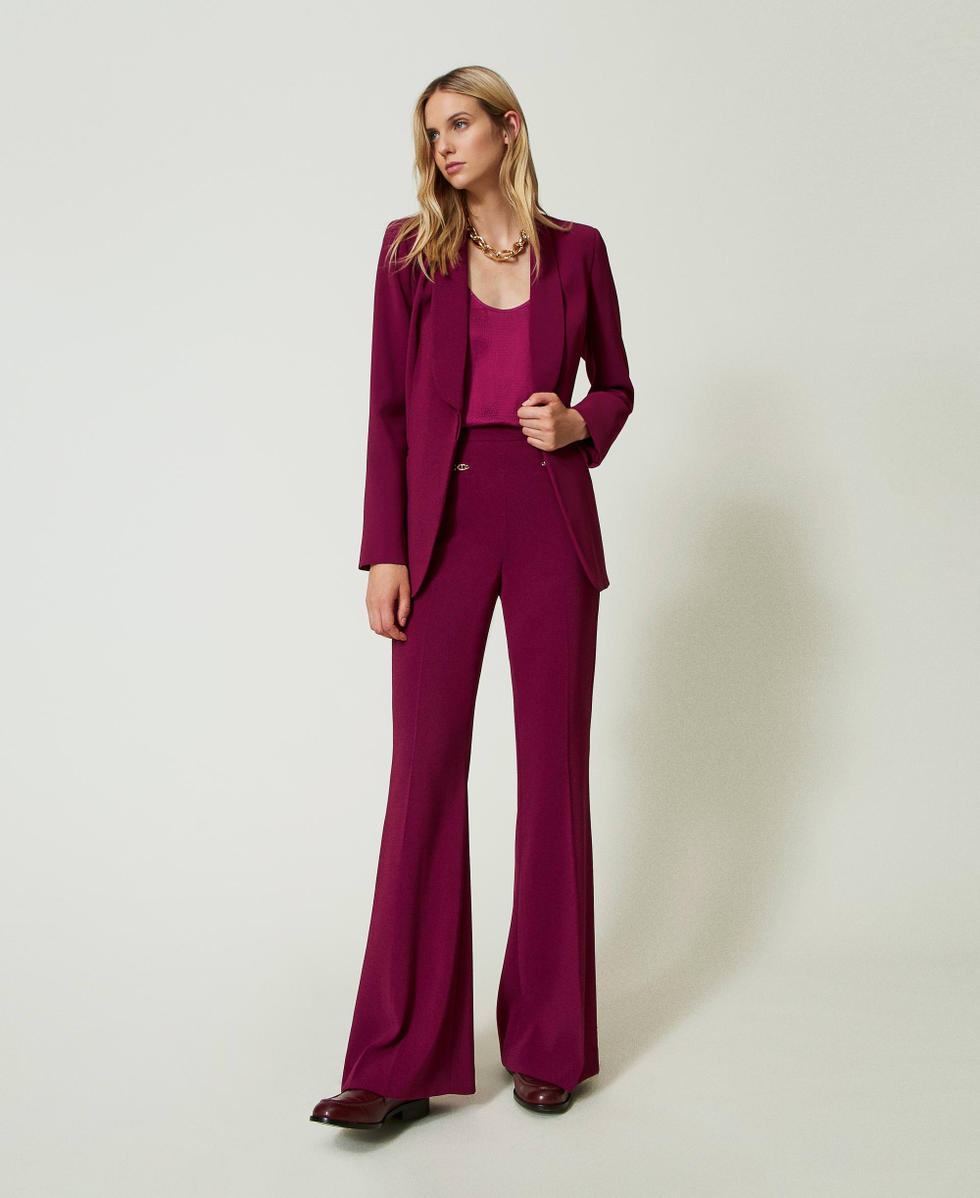 Top aus texturiertem Satin &bdquo;Red Plum&ldquo;-Violett Frau 242TP2478_05245_T0