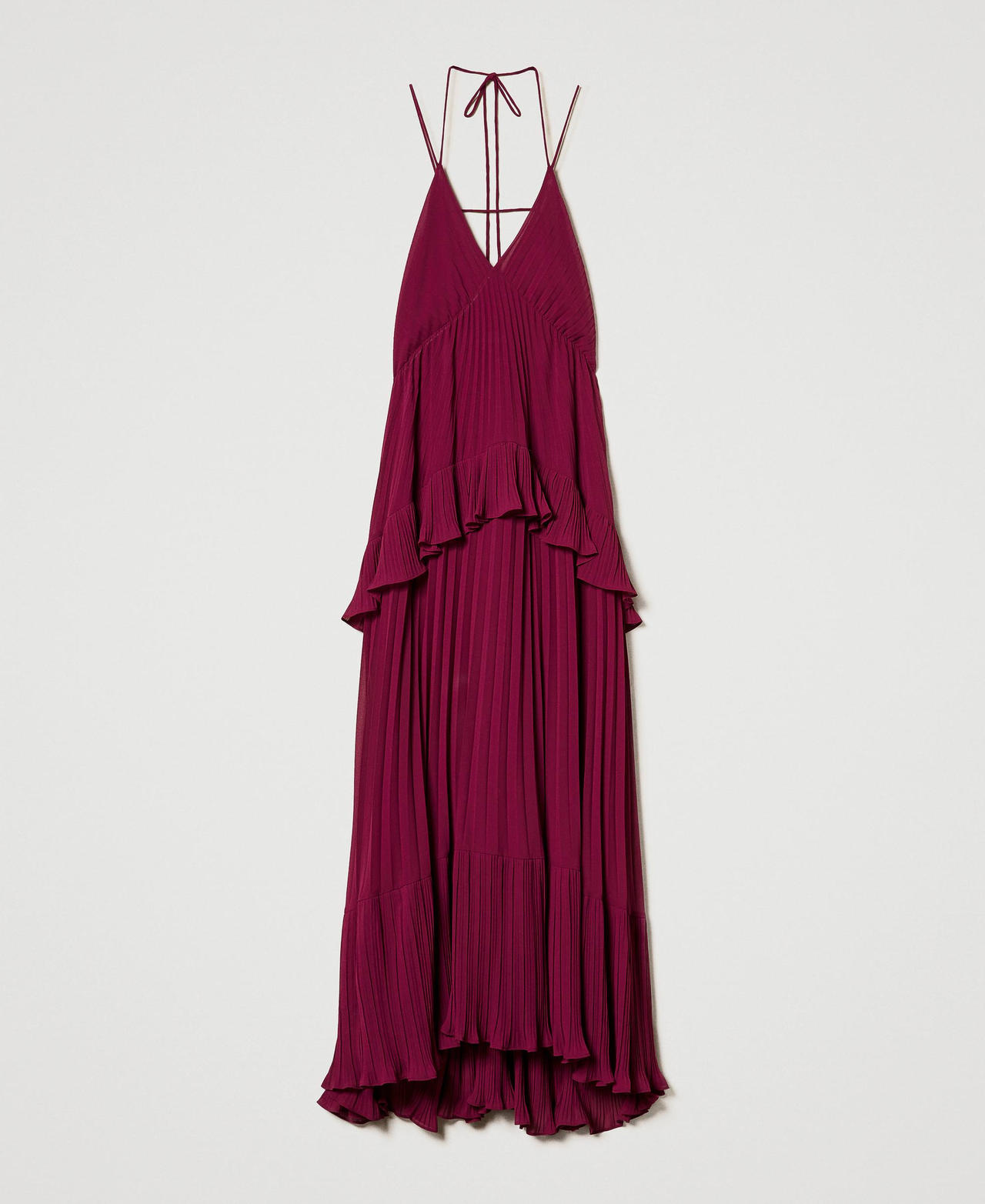 Scee by twin set Abito lungo in georgette plissé