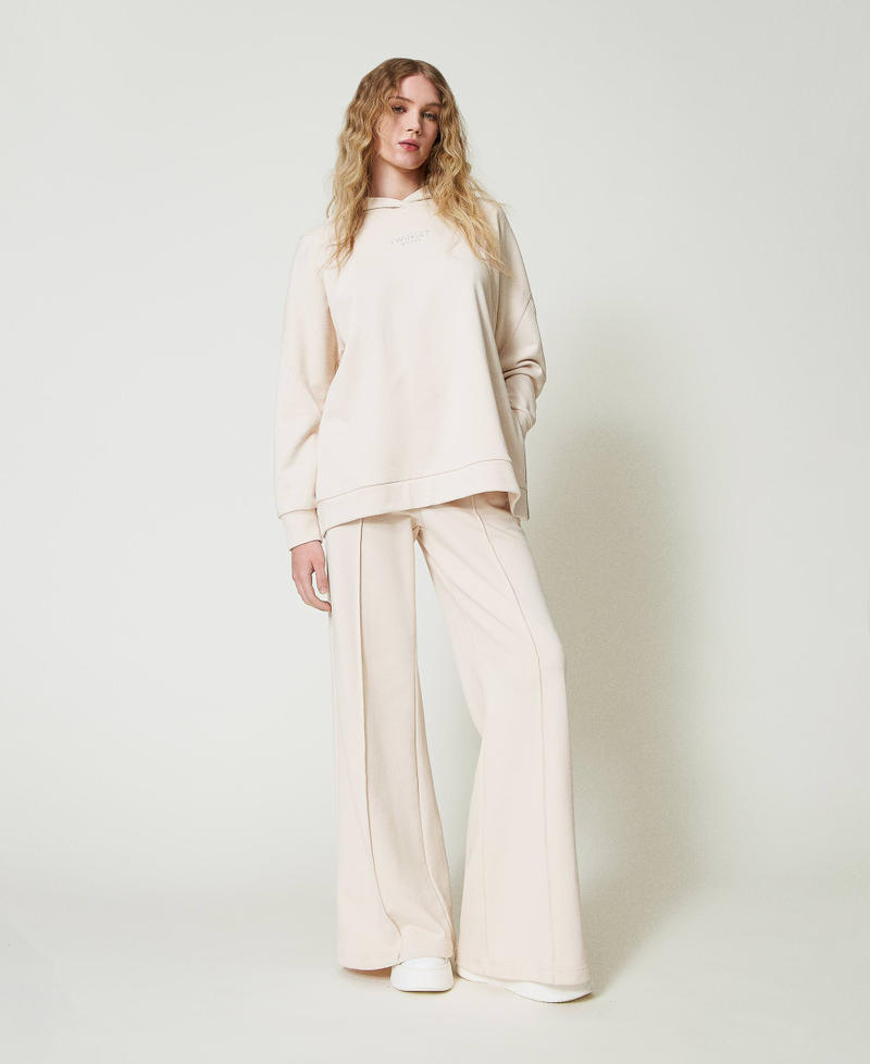 Plush fabric palazzo trousers