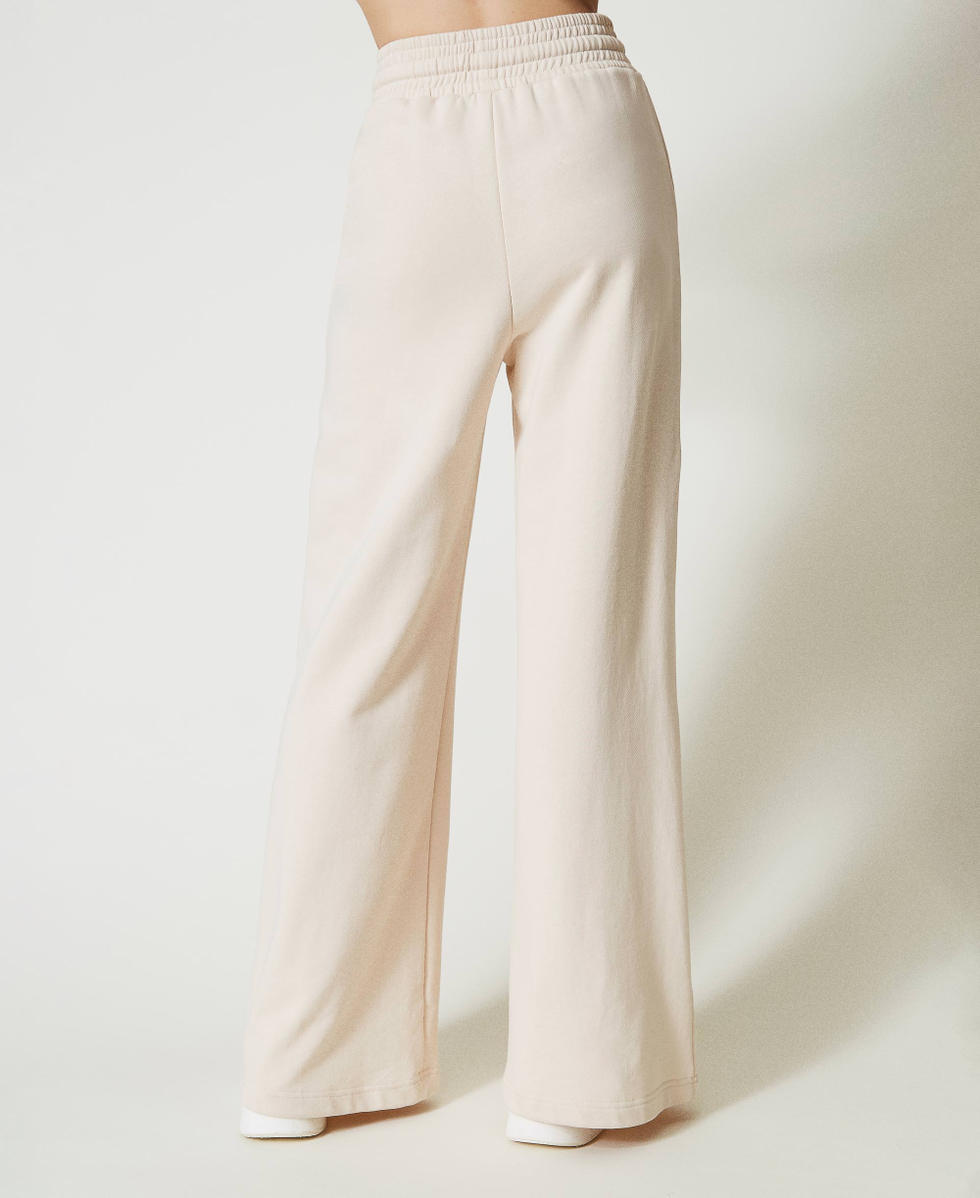 Pantal&oacute;n palazzo de felpa Blanco &laquo;Old White&raquo; Mujer 242TP2492_11748_03